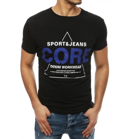 Čierne pánske tričko s potlačou RX4052