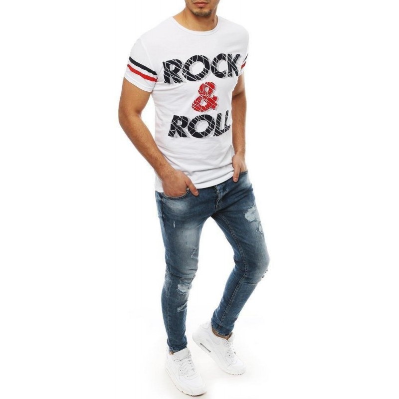 Pánske tričko s potlačou RX4061 - biele