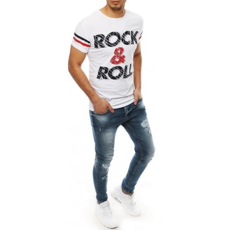 Pánske tričko s potlačou RX4061 - biele