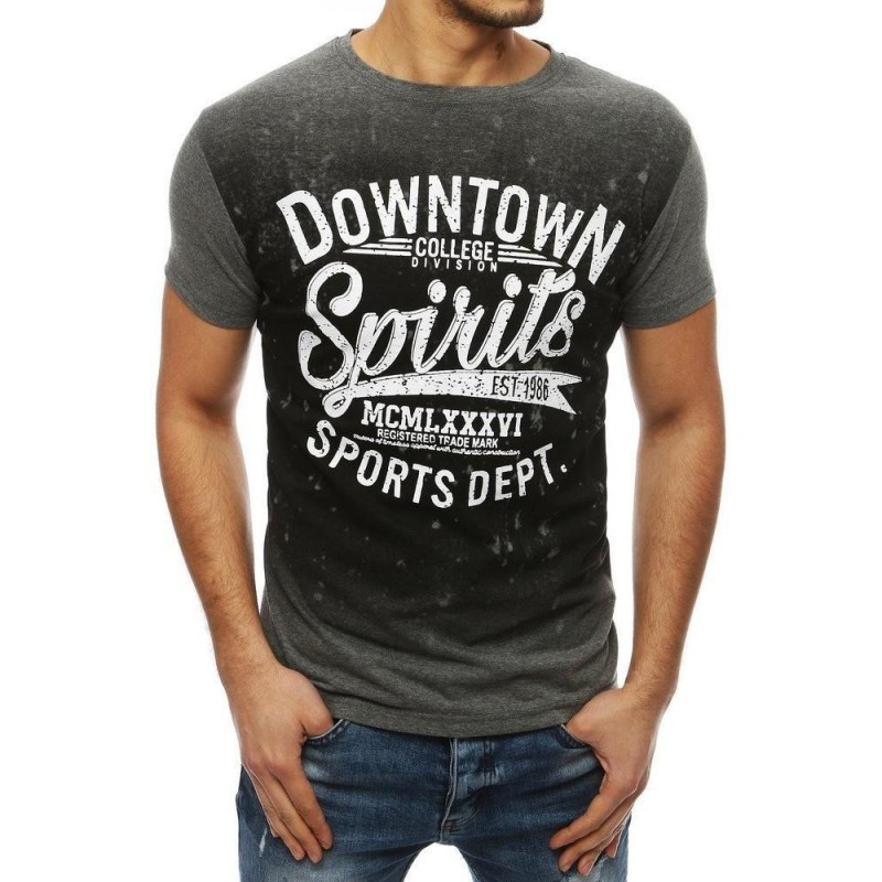 Tričko s potlačou pre mužov RX4063 - tmavosivé