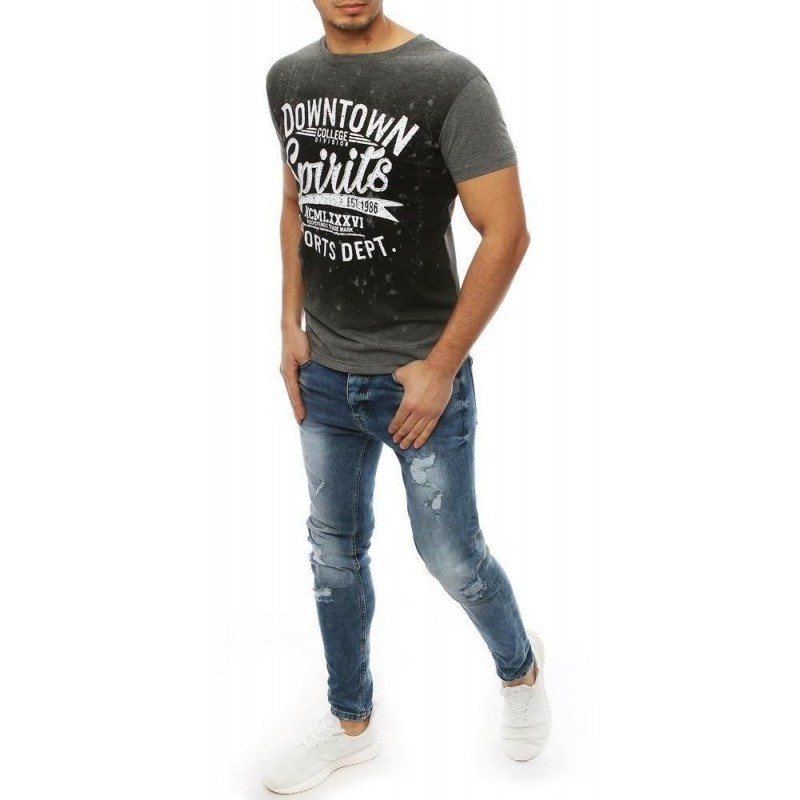 Tričko s potlačou pre mužov RX4063 - tmavosivé