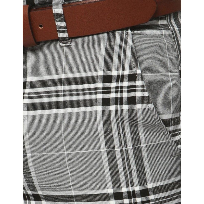 Kárované pánske nohavice UX2446 - svetlosivé