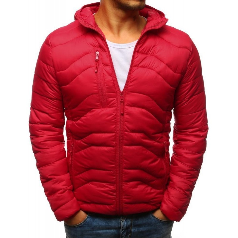 Červená pánska bunda s kapucňou (tx2238)