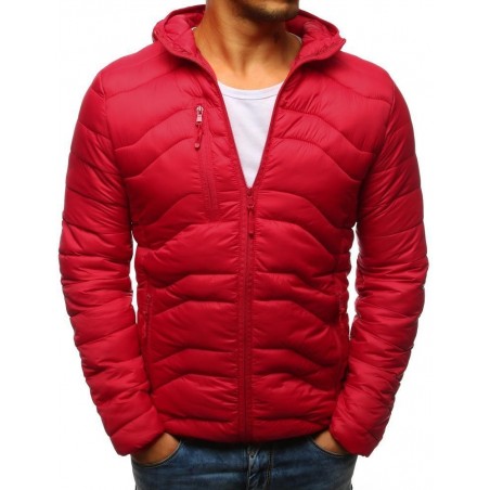 Červená pánska bunda s kapucňou (tx2238)