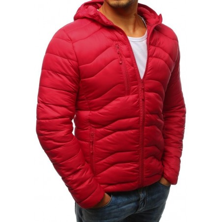 Červená pánska bunda s kapucňou (tx2238)