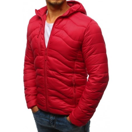 Červená pánska bunda s kapucňou (tx2238)