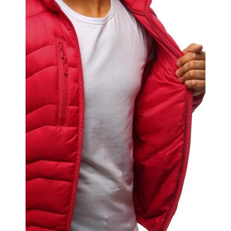 Červená pánska bunda s kapucňou (tx2238)