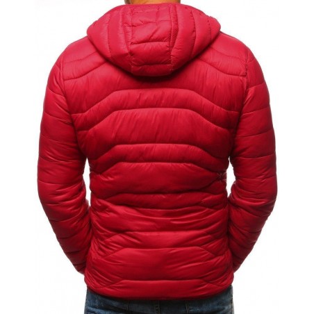 Červená pánska bunda s kapucňou (tx2238)