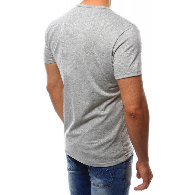 Sivé pánske tričko s výraznou potlačou (rx2407)