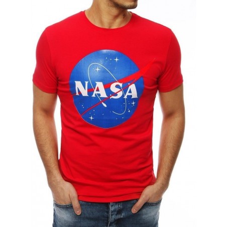 Pánske červené tričko s potlačou NASA RX4097