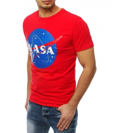 Pánske červené tričko s potlačou NASA RX4097