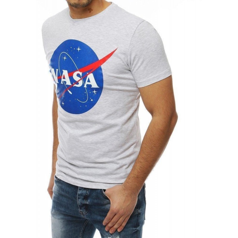 Pánske svetlosivé tričko s potlačou NASA RX4099
