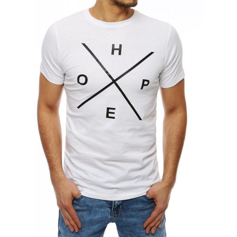 Biele pánske tričko s potlačou RX4108