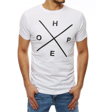 Biele pánske tričko s potlačou RX4108