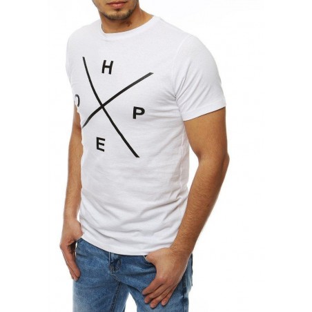 Biele pánske tričko s potlačou RX4108