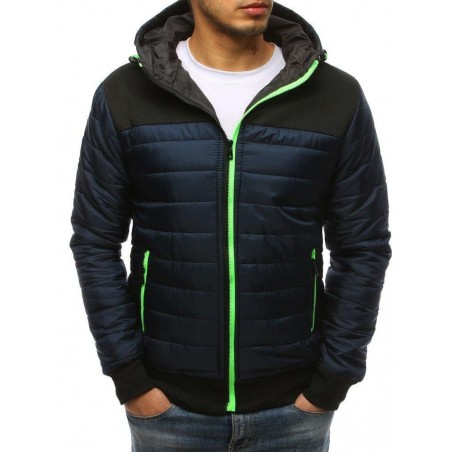 Prešívaná pánska prechodná bunda (tx2595) - tmavomodrá