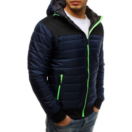 Prešívaná pánska prechodná bunda (tx2595) - tmavomodrá