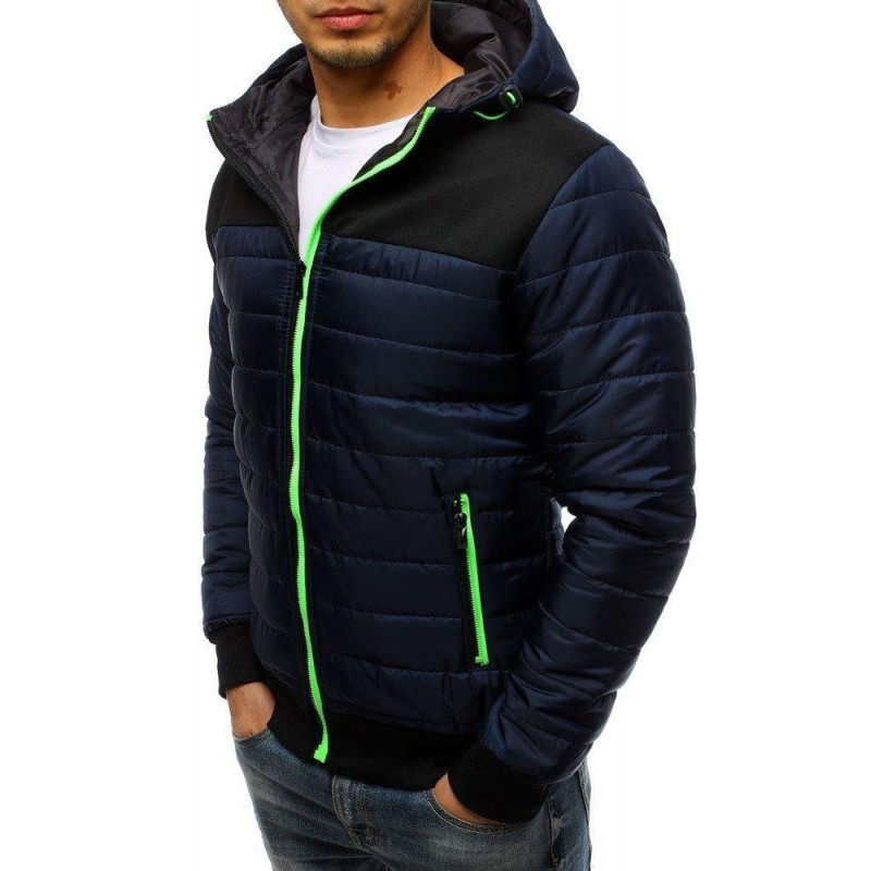 Prešívaná pánska prechodná bunda (tx2595) - tmavomodrá