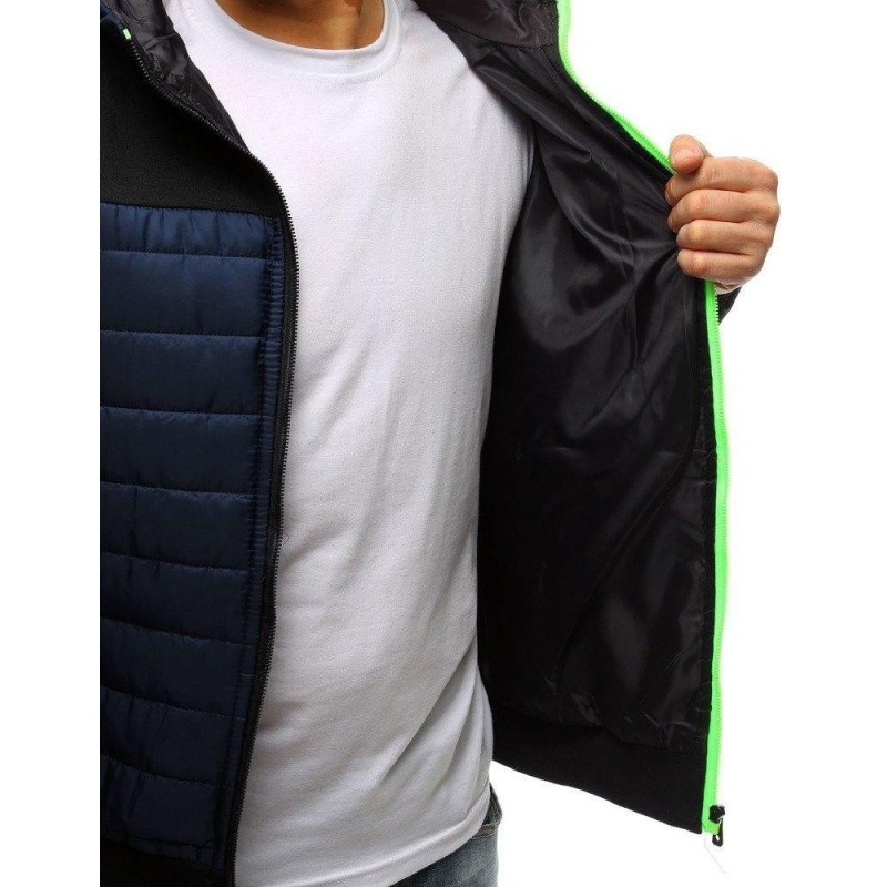 Prešívaná pánska prechodná bunda (tx2595) - tmavomodrá