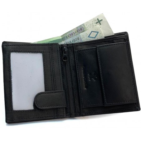 Čierna pánska kožená peňaženka VIMAX AM-07-256