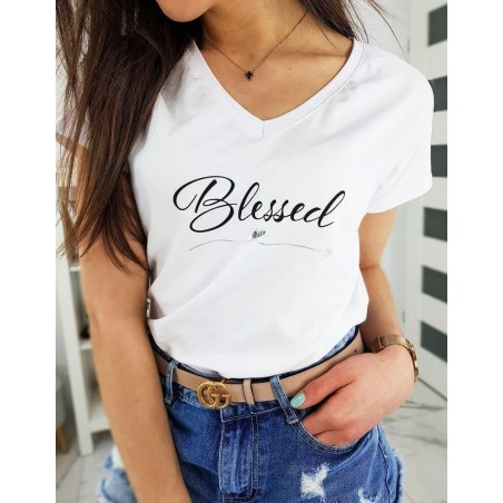 Biele dámske tričko BLESSED RY1269