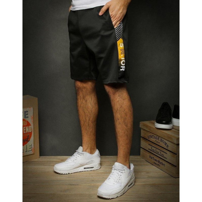 Pánske čierne teplákové kraťasy SX1128