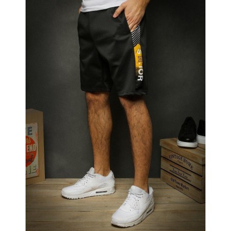 Pánske čierne teplákové kraťasy SX1128