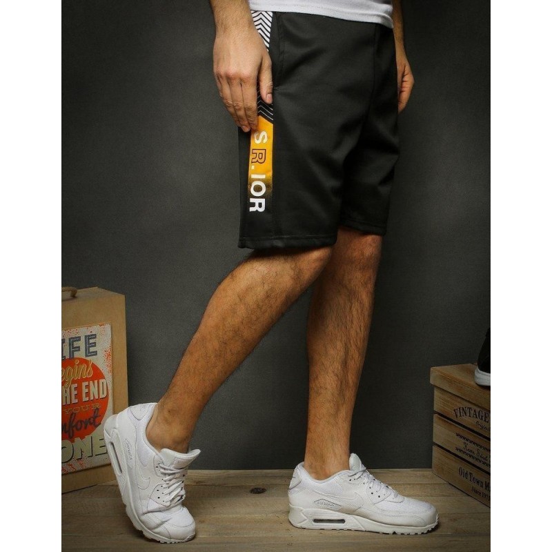 Pánske čierne teplákové kraťasy SX1128