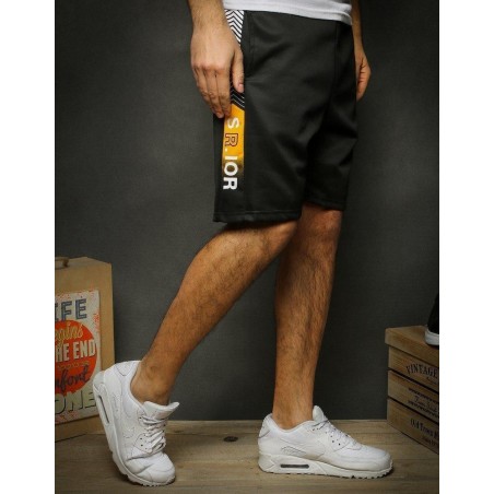 Pánske čierne teplákové kraťasy SX1128