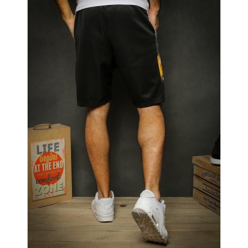 Pánske čierne teplákové kraťasy SX1128