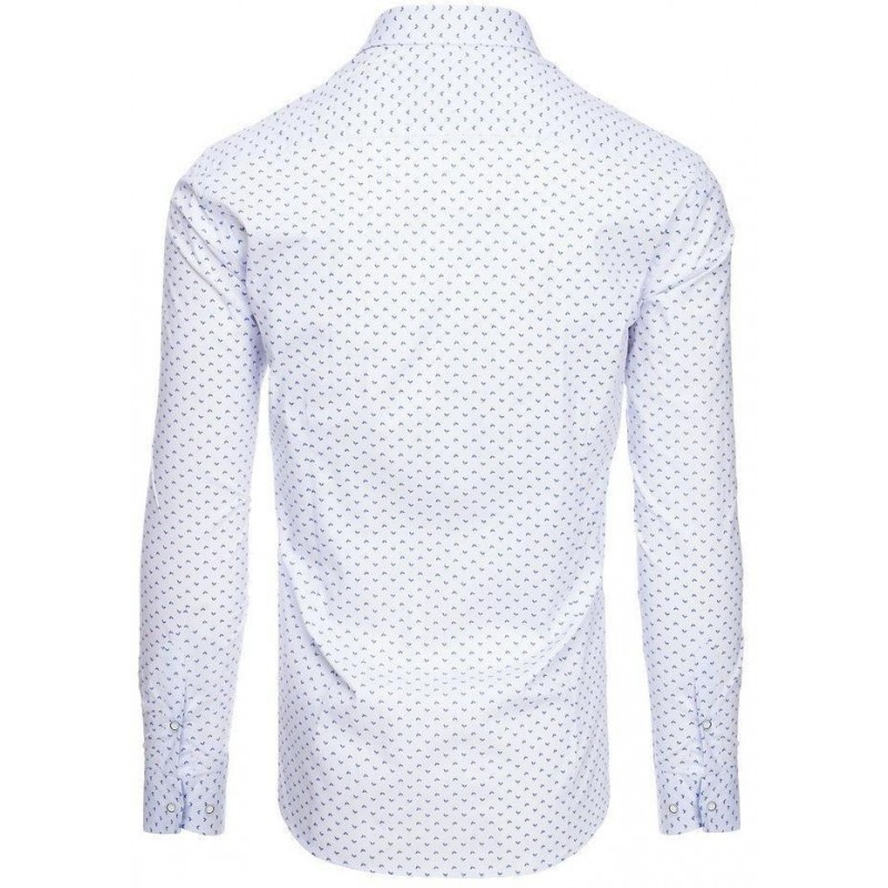 Pánska košeľa s dlhými rukávmi DX1888 - biela vzorovaná