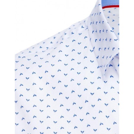 Pánska košeľa s dlhými rukávmi DX1888 - biela vzorovaná