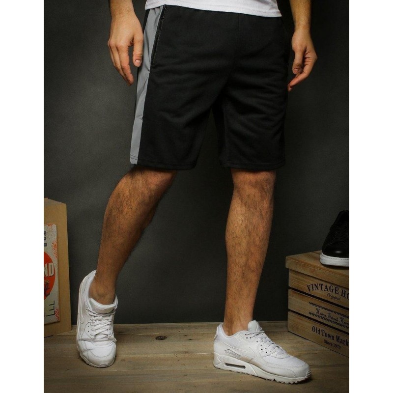 Čierne teplákové kraťasy pre pánov SX2045