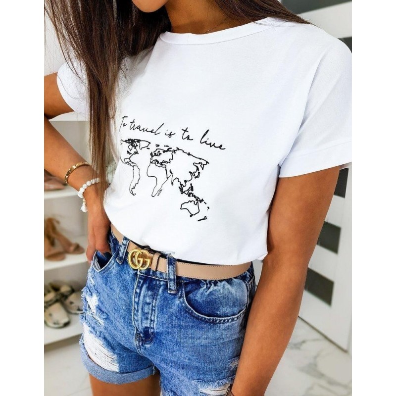 Biele dámske tričko TRAVEL RY1279