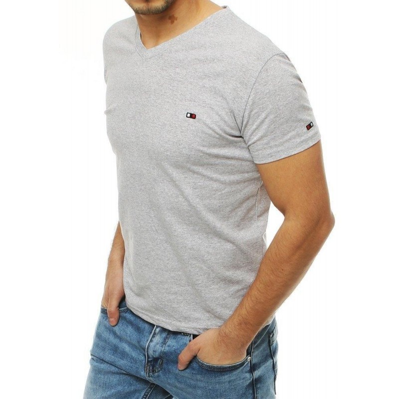 Bavlnené pánske tričko bez potlače RX4119 - svetlosivé