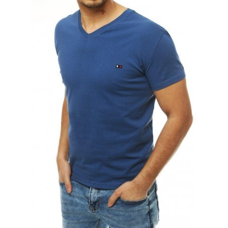 Bavlnené pánske tričko bez potlače RX4121 - džínsové