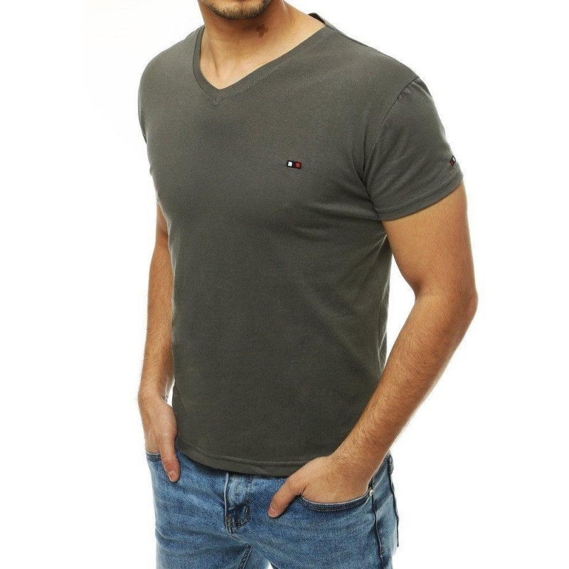 Bavlnené pánske tričko bez potlače RX4125 - grafitové