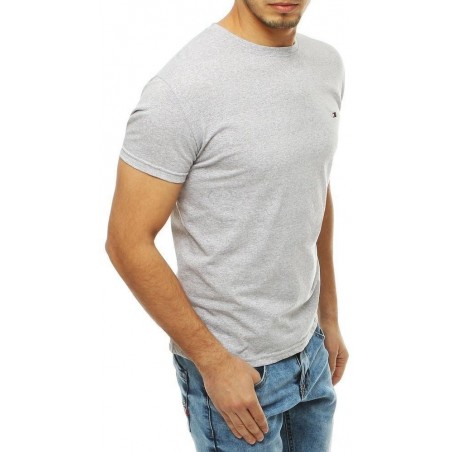 Sivé pánske bavlnené tričko bez potlače RX4128