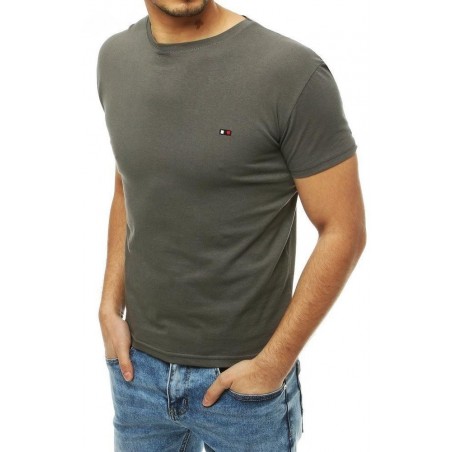 Grafitové pánske bavlnené tričko bez potlače RX4129