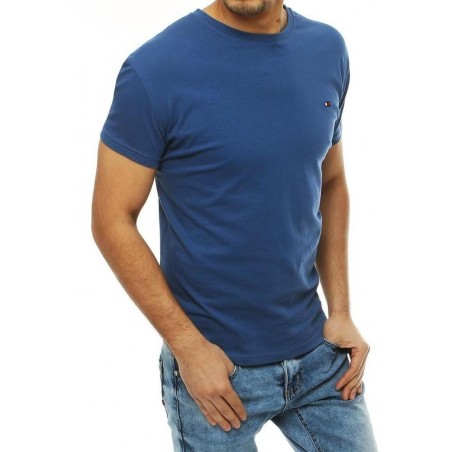 Džínsové pánske bavlnené tričko bez potlače RX4133