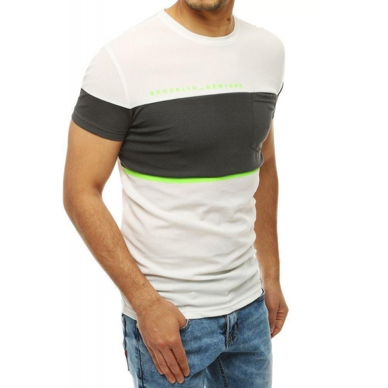 Biele pánske tričko s potlačou RX4152