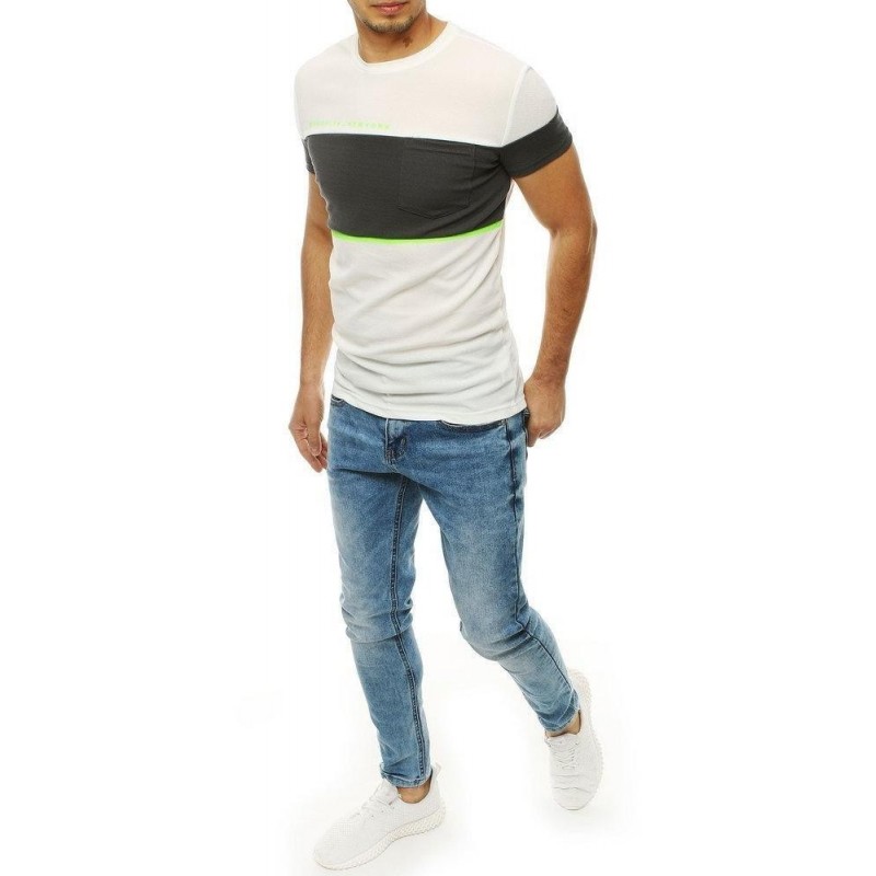 Biele pánske tričko s potlačou RX4152