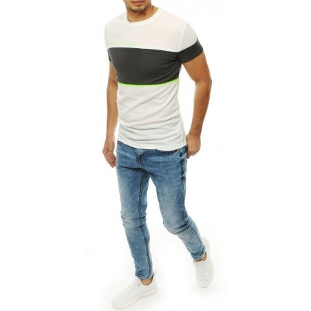 Biele pánske tričko s potlačou RX4152