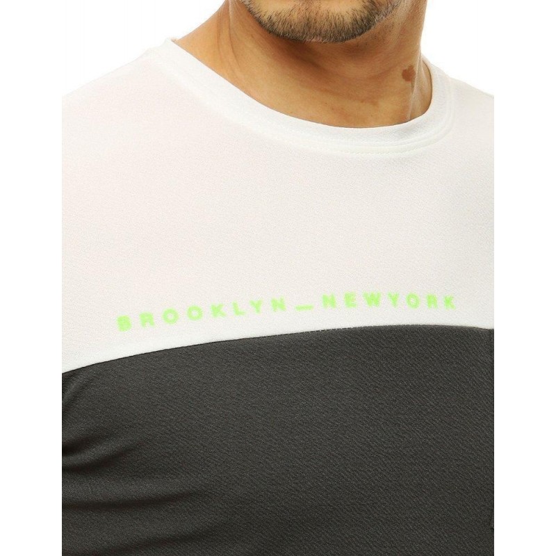 Biele pánske tričko s potlačou RX4152