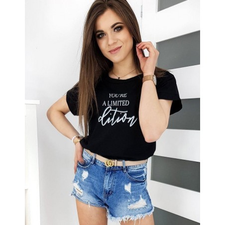 Dámske čierne tričko YOU'RE A LIMITED RY1308