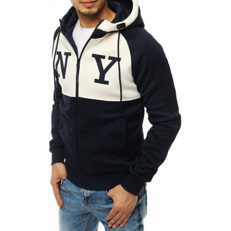 Pánska tmavomodrá mikina s kapucňou BX4516