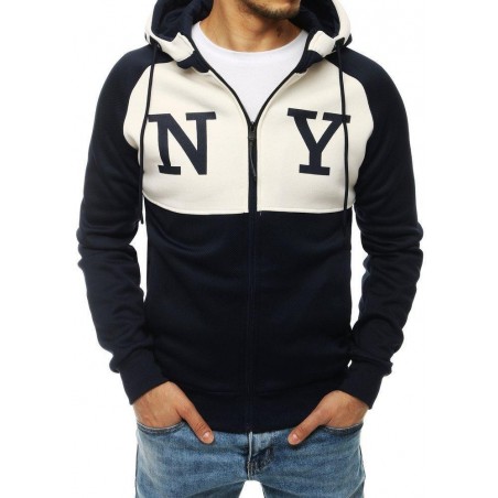 Pánska tmavomodrá mikina s kapucňou BX4516