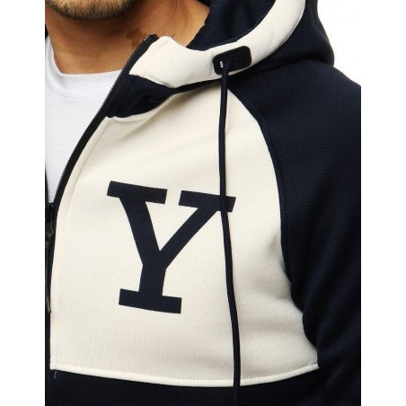 Pánska tmavomodrá mikina s kapucňou BX4516