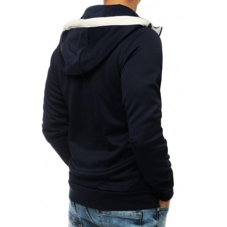 Pánska tmavomodrá mikina s kapucňou BX4516