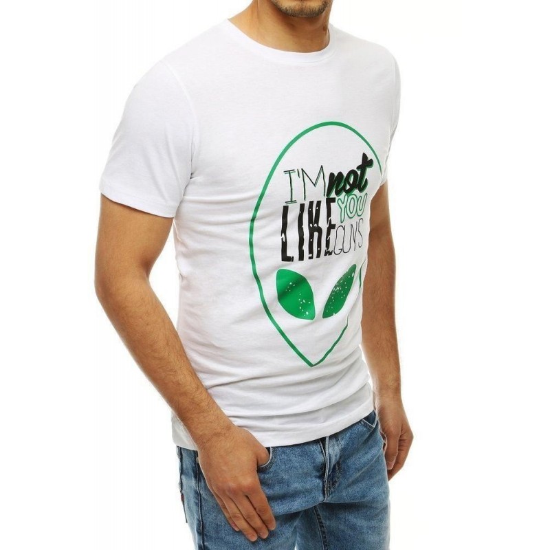 Pánske biele tričko s potlačou RX4154